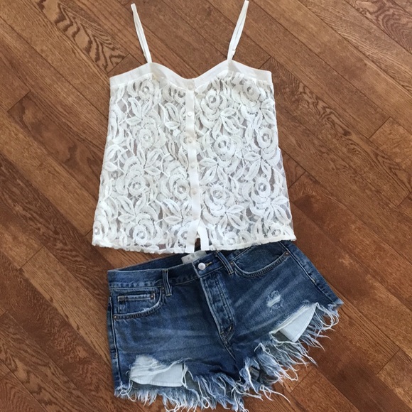 Urban lace cream button down camisole sz S - Picture 3 of 5